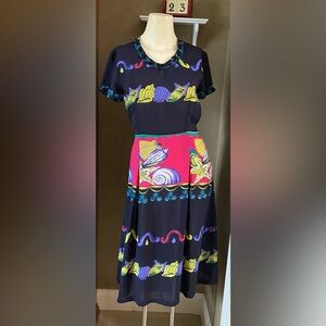 Handmade Pleated Dress Seashell theme Short sleeve